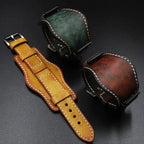 Leather Cuff Watch Band | 20mm, 22mm, 24mm | Handmade Cowhide Leather Strap for Fossil Watch - STRAPS