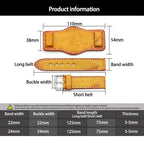 Leather Cuff Watch Band | 20mm, 22mm, 24mm | Handmade Cowhide Leather Strap for Fossil Watch - STRAPS