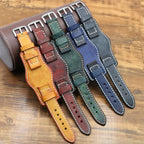 Leather Cuff Watch Band | 20mm, 22mm, 24mm | Handmade Cowhide Leather Strap for Fossil Watch - STRAPS
