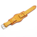 Leather Cuff Watch Band | 20mm, 22mm, 24mm | Handmade Cowhide Leather Strap for Fossil Watch - STRAPS