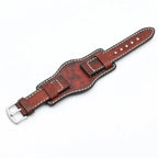 Leather Cuff Watch Band | 20mm, 22mm, 24mm | Handmade Cowhide Leather Strap for Fossil Watch - STRAPS