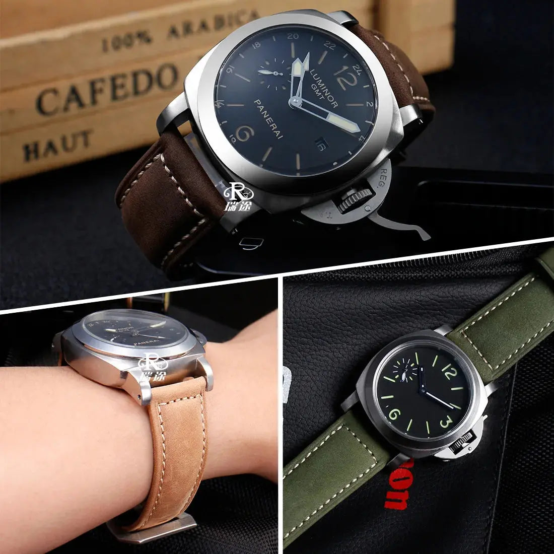 Leather Strap for Panerai PAM441 386 – Cowhide Bracelet, 20mm, 22mm, 24mm, 26mm for Men’s Watches STRAPS