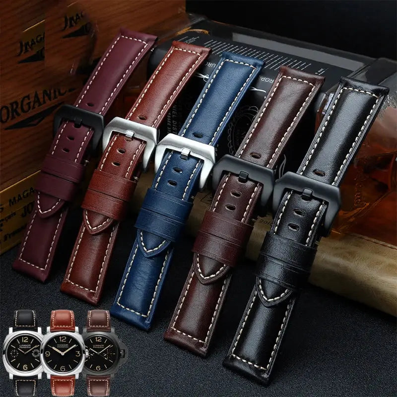Leather Strap for Panerai PAM441 386 – Cowhide Bracelet, 20mm, 22mm, 24mm, 26mm for Men’s Watches STRAPS