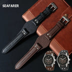 Leather Watch Strap for Fossil CH2564, CH2565, CH2891, CH3051 | 22mm Black & Brown with Rivet Style - STRAPS