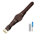 Leather Watch Strap for Fossil CH2564, CH2565, CH2891, CH3051 | 22mm Black & Brown with Rivet Style - STRAPS