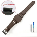 Leather Watch Strap for Fossil CH2564, CH2565, CH2891, CH3051 | 22mm Black & Brown with Rivet Style - STRAPS