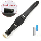 Leather Watch Strap for Fossil CH2564, CH2565, CH2891, CH3051 | 22mm Black & Brown with Rivet Style - STRAPS