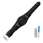 Leather Watch Strap for Fossil CH2564, CH2565, CH2891, CH3051 | 22mm Black & Brown with Rivet Style - STRAPS