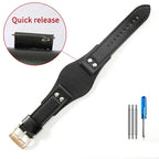 Leather Watch Strap for Fossil CH2564, CH2565, CH2891, CH3051 | 22mm Black & Brown with Rivet Style - STRAPS