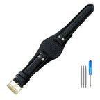 Leather Watch Strap for Fossil CH2564, CH2565, CH2891, CH3051 | 22mm Black & Brown with Rivet Style - STRAPS