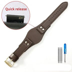 Leather Watch Strap for Fossil CH2564, CH2565, CH2891, CH3051 | 22mm Black & Brown with Rivet Style - STRAPS