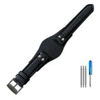 Leather Watch Strap for Fossil CH2564, CH2565, CH2891, CH3051 | 22mm Black & Brown with Rivet Style - STRAPS