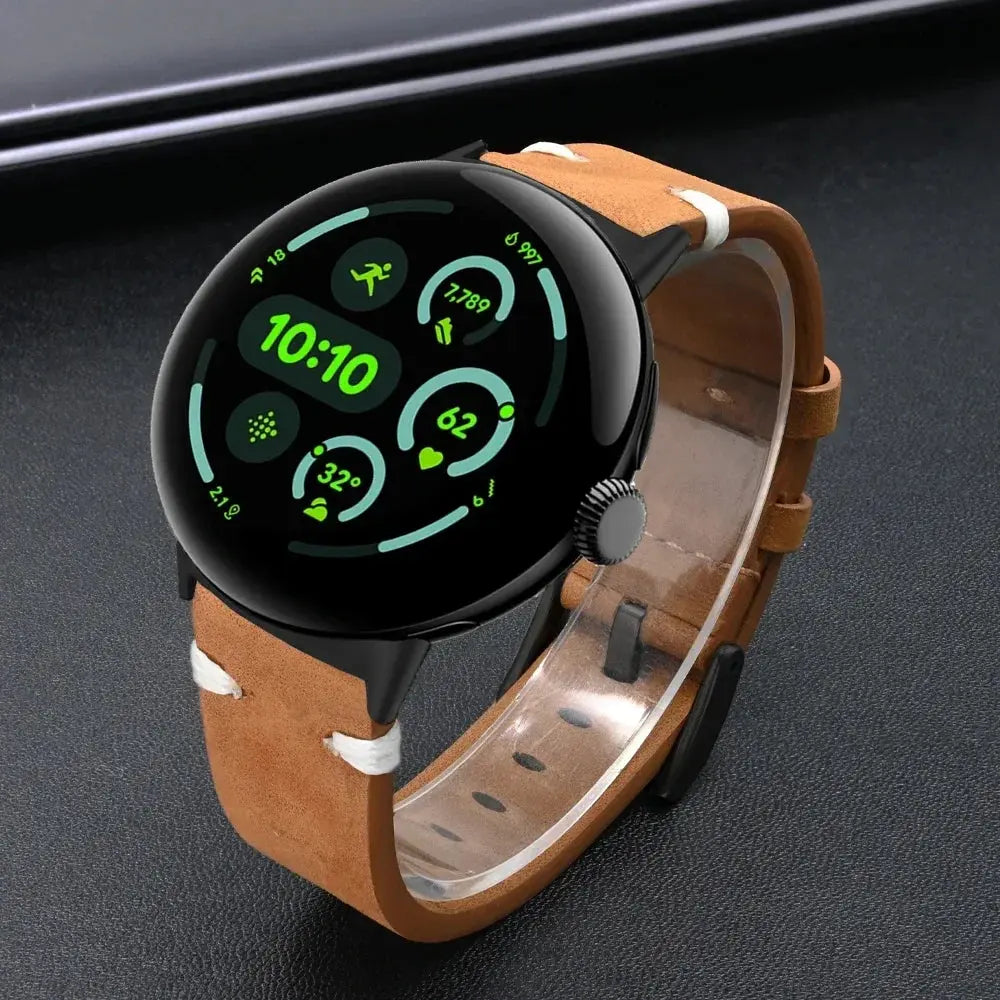 Luxury Leather Band for Google Pixel Watch 3 – Business Strap for Pixel Watch 3/2/1 (41mm & 45mm) STRAPS