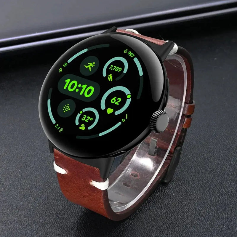 Luxury Leather Band for Google Pixel Watch 3 – Business Strap for Pixel Watch 3/2/1 (41mm & 45mm) STRAPS