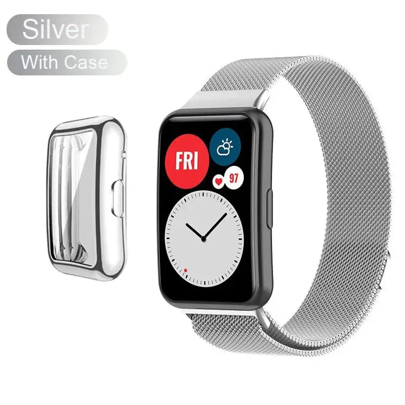Magnetic Milanese Loop with Case for Huawei Watch Fit & Fit 2 STRAPS
