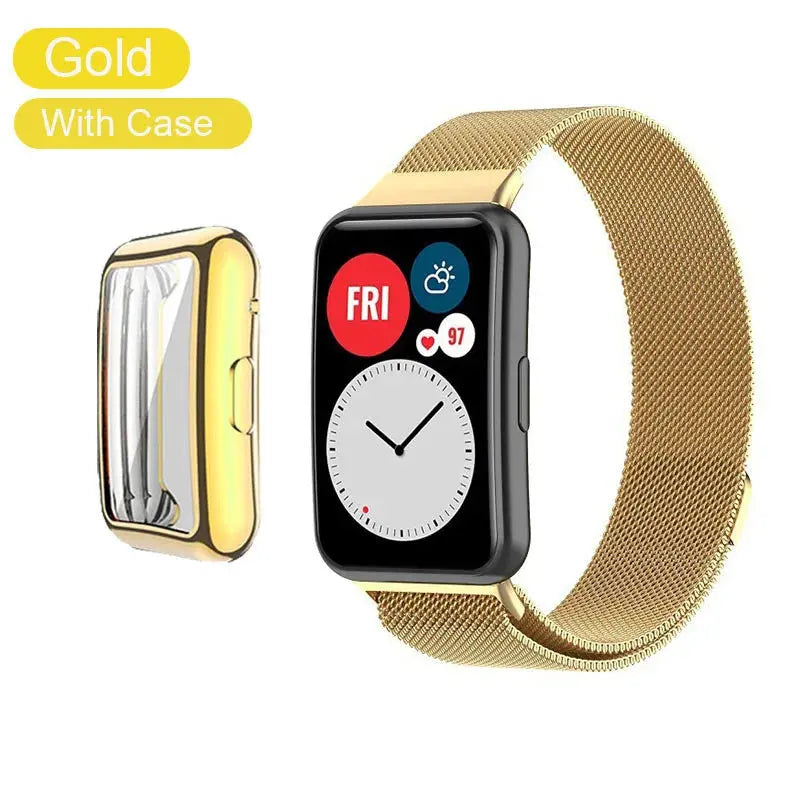 Magnetic Milanese Loop with Case for Huawei Watch Fit & Fit 2 STRAPS