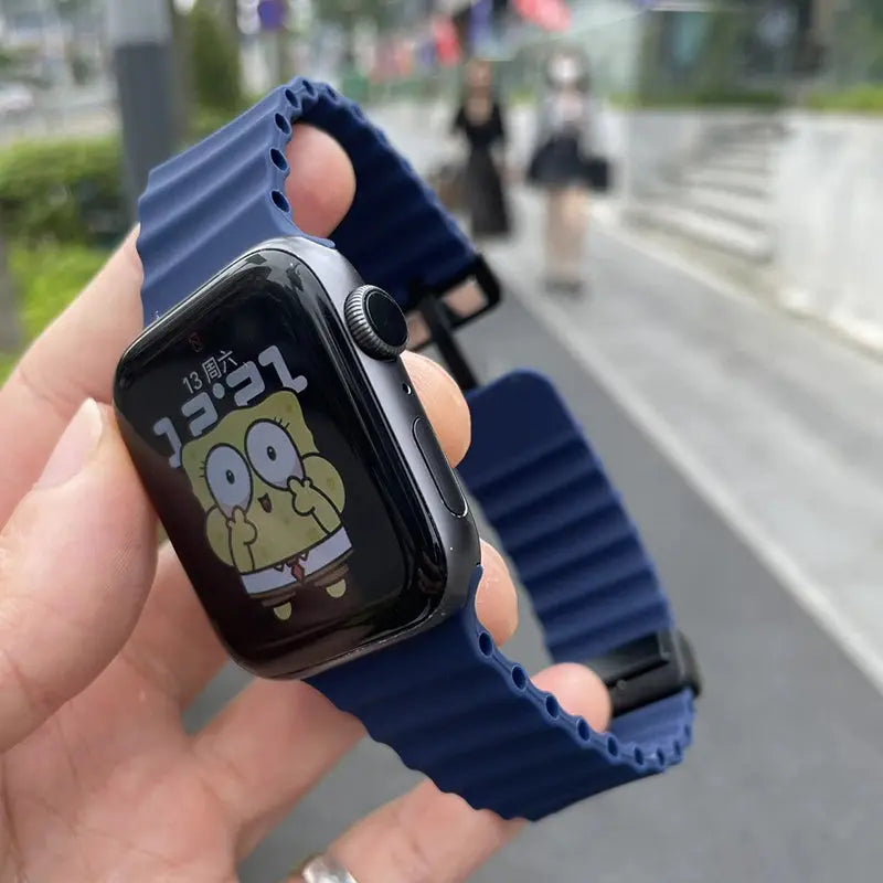 Magnetic Ocean Silicone Strap for Apple Watch Ultra, Series 10-1 & SE STRAPS