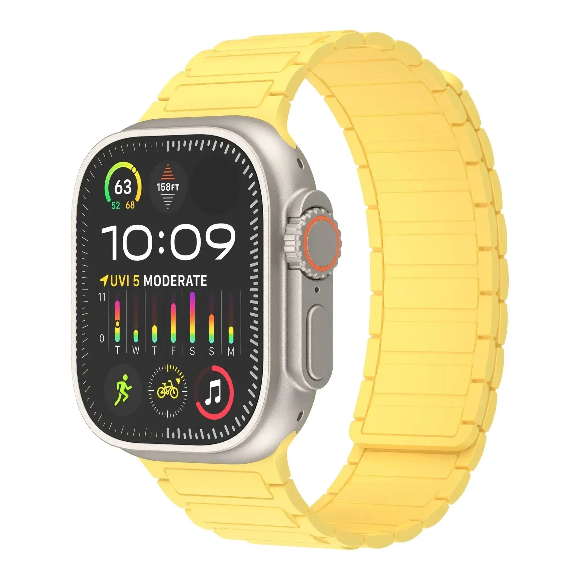Magnetic Silicone Band for Apple Watch Ultra 2, Series 10, 9, 8, 7, SE – 49mm, 45mm, 44mm, 42mm, 41mm, 40mm STRAPS
