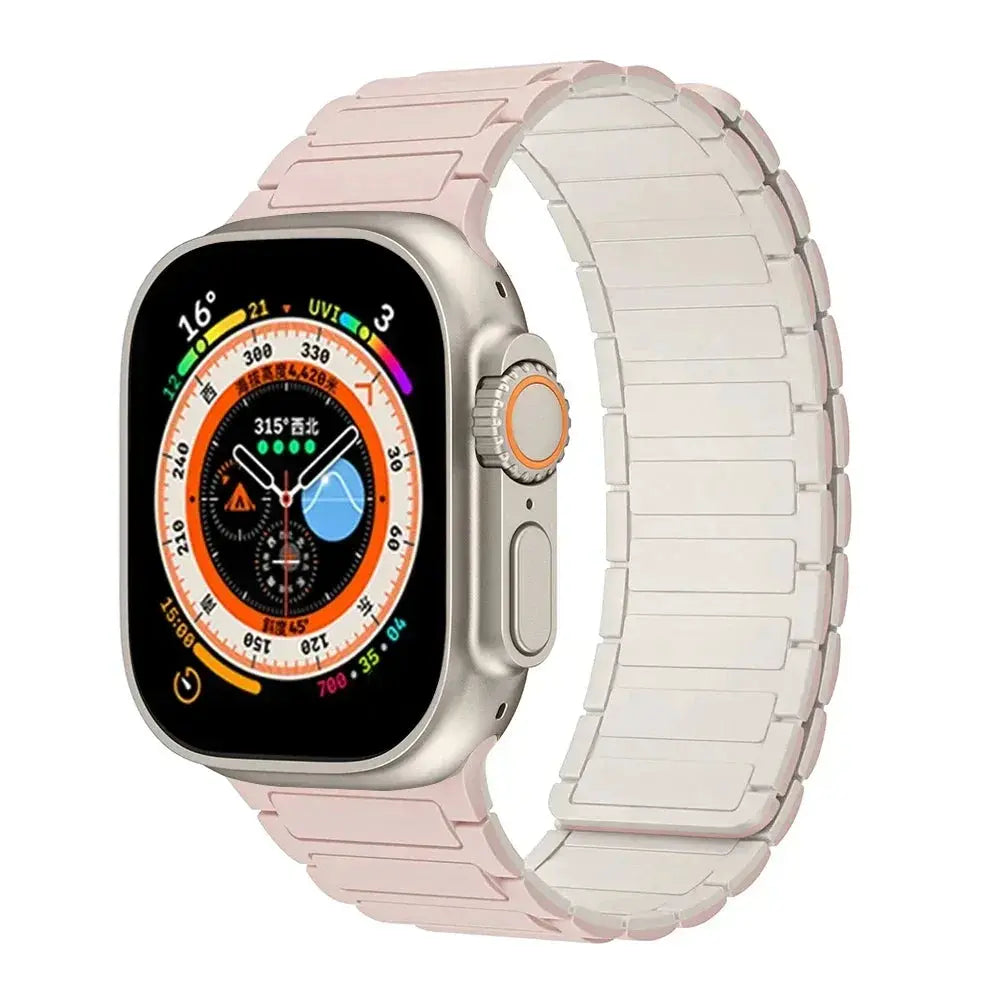 Magnetic Silicone Band for Apple Watch Ultra 2, Series 10, 9, 8, 7, SE – 49mm, 45mm, 44mm, 42mm, 41mm, 40mm STRAPS