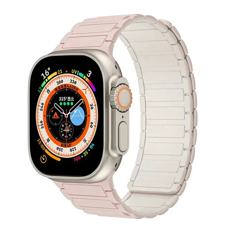 Magnetic Silicone Band for Apple Watch Ultra 2, Series 10, 9, 8, 7, SE – 49mm, 45mm, 44mm, 42mm, 41mm, 40mm STRAPS