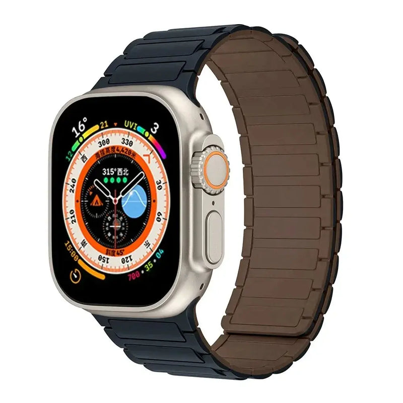 Magnetic Silicone Band for Apple Watch Ultra 2, Series 10, 9, 8, 7, SE – 49mm, 45mm, 44mm, 42mm, 41mm, 40mm STRAPS