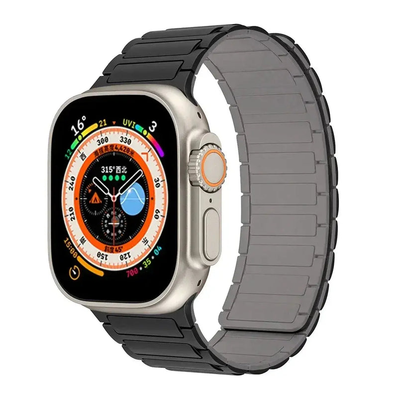 Magnetic Silicone Band for Apple Watch Ultra 2, Series 10, 9, 8, 7, SE – 49mm, 45mm, 44mm, 42mm, 41mm, 40mm STRAPS