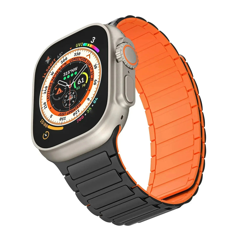 Magnetic Silicone Band for Apple Watch Ultra 2, Series 10, 9, 8, 7, SE – 49mm, 45mm, 44mm, 42mm, 41mm, 40mm STRAPS
