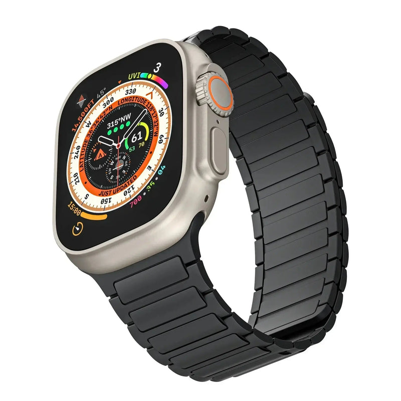 Magnetic Silicone Band for Apple Watch Ultra 2, Series 10, 9, 8, 7, SE – 49mm, 45mm, 44mm, 42mm, 41mm, 40mm STRAPS