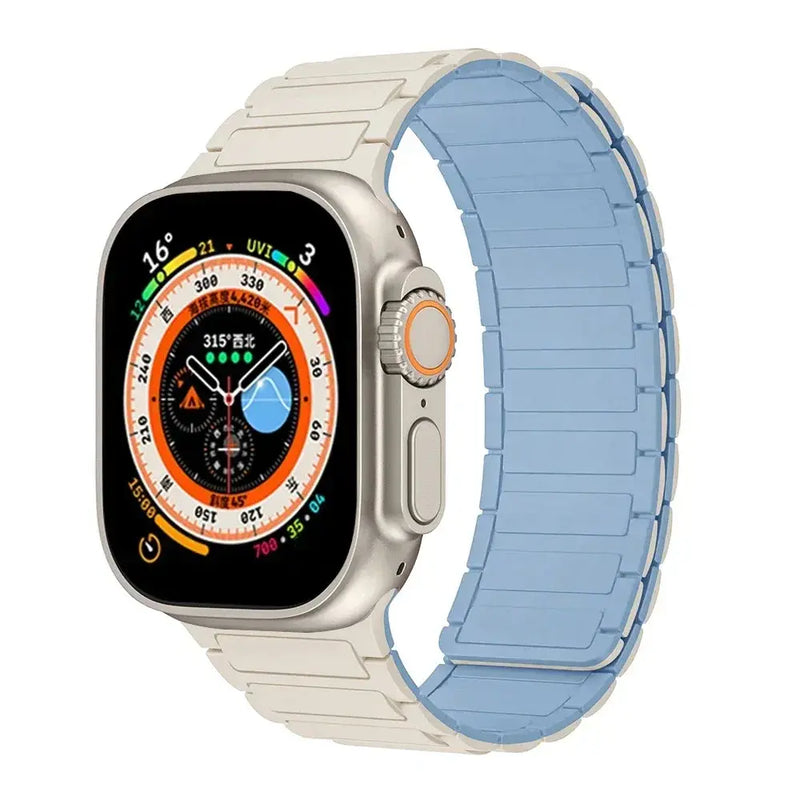 Magnetic Silicone Band for Apple Watch Ultra 2, Series 10, 9, 8, 7, SE – 49mm, 45mm, 44mm, 42mm, 41mm, 40mm STRAPS