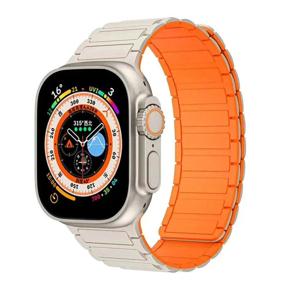 Magnetic Silicone Band for Apple Watch Ultra 2, Series 10, 9, 8, 7, SE – 49mm, 45mm, 44mm, 42mm, 41mm, 40mm STRAPS