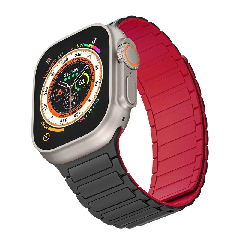 Magnetic Silicone Band for Apple Watch Ultra 2, Series 10, 9, 8, 7, SE – 49mm, 45mm, 44mm, 42mm, 41mm, 40mm STRAPS