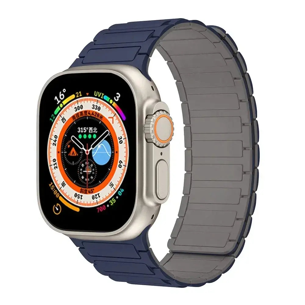 Magnetic Silicone Band for Apple Watch Ultra 2, Series 10, 9, 8, 7, SE – 49mm, 45mm, 44mm, 42mm, 41mm, 40mm STRAPS