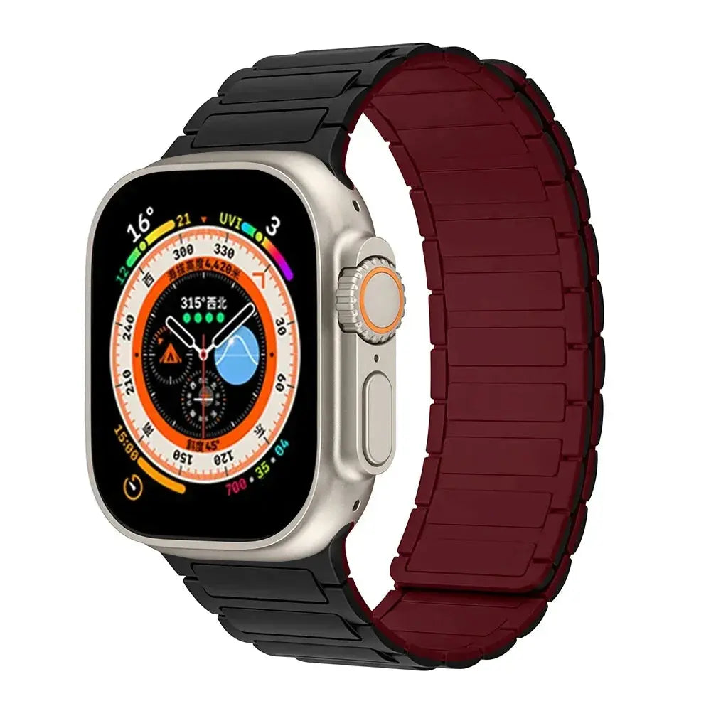 Magnetic Silicone Band for Apple Watch Ultra 2, Series 10, 9, 8, 7, SE – 49mm, 45mm, 44mm, 42mm, 41mm, 40mm STRAPS