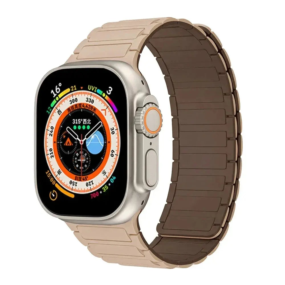 Magnetic Silicone Band for Apple Watch Ultra 2, Series 10, 9, 8, 7, SE – 49mm, 45mm, 44mm, 42mm, 41mm, 40mm STRAPS