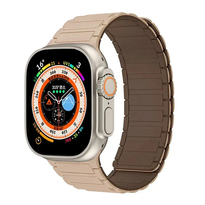 Magnetic Silicone Band for Apple Watch Ultra 2, Series 10, 9, 8, 7, SE – 49mm, 45mm, 44mm, 42mm, 41mm, 40mm STRAPS