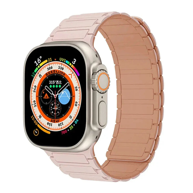 Magnetic Silicone Band for Apple Watch Ultra 2, Series 10, 9, 8, 7, SE – 49mm, 45mm, 44mm, 42mm, 41mm, 40mm STRAPS
