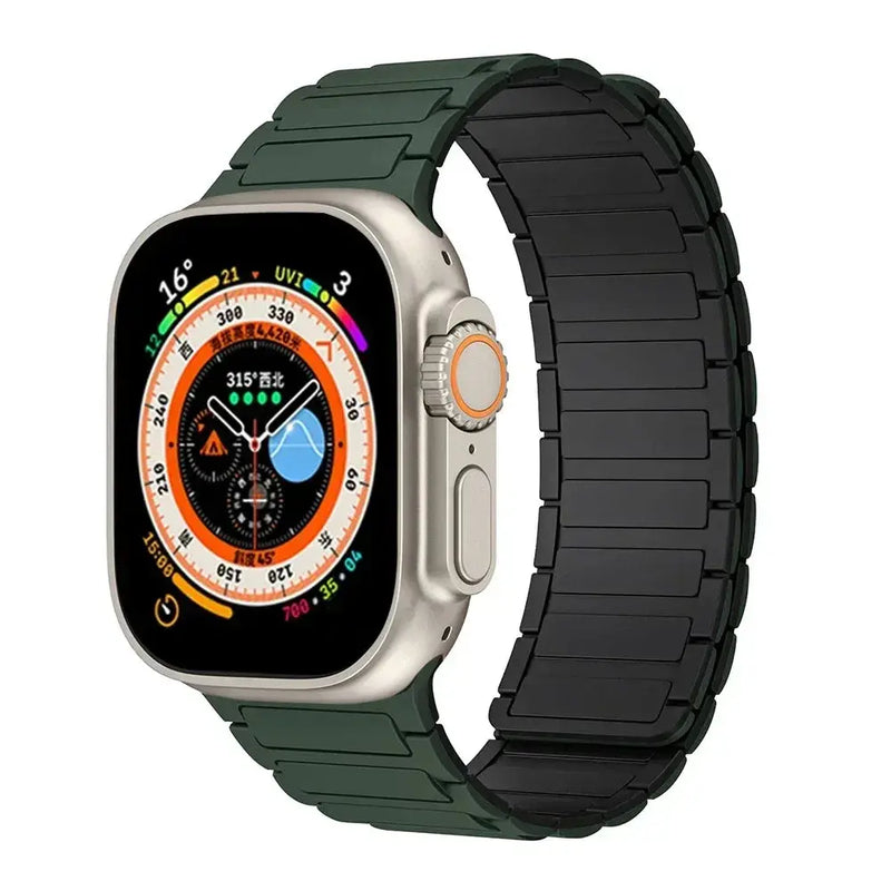 Magnetic Silicone Band for Apple Watch Ultra 2, Series 10, 9, 8, 7, SE – 49mm, 45mm, 44mm, 42mm, 41mm, 40mm STRAPS