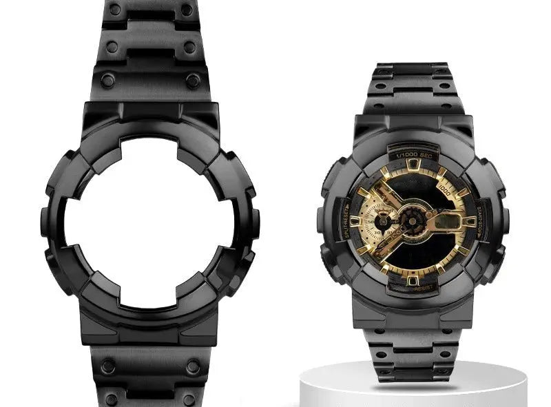 Metal Case & Band for G-SHOCK GA100/110/120/GD100/120 - Stainless Steel Bezel - STRAPS