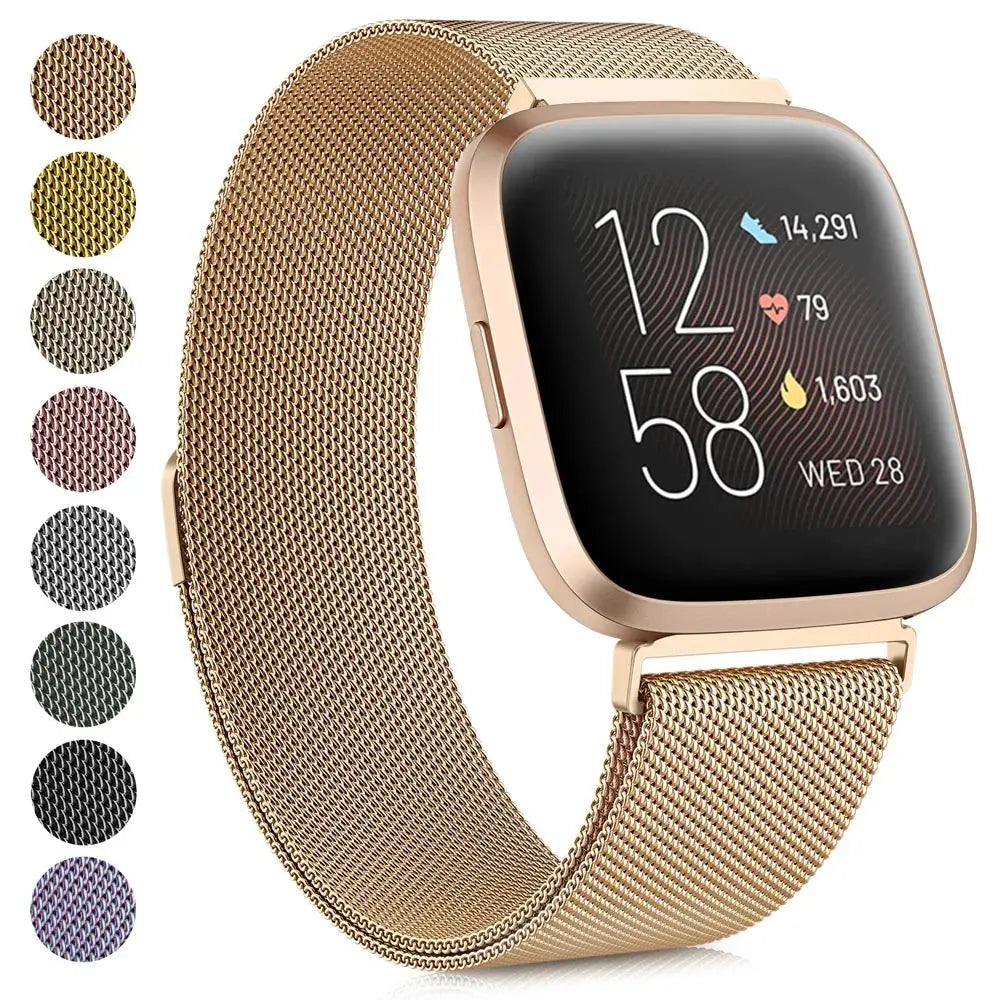Metal Magnetic Strap for Fitbit Versa & Sense Series – Sleek & Adjustable Watchband - STRAPS