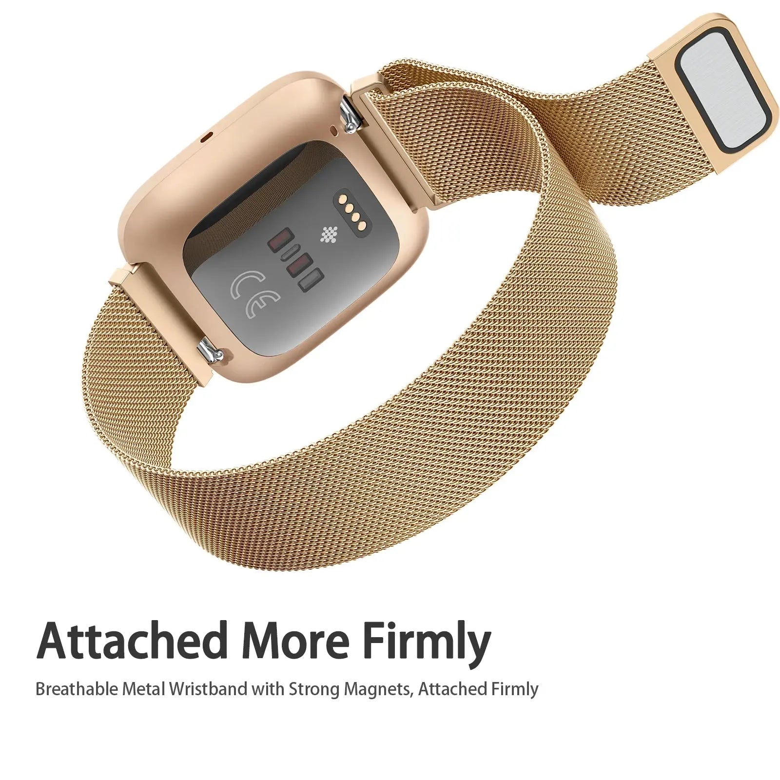Metal Magnetic Strap for Fitbit Versa & Sense Series – Sleek & Adjustable Watchband - STRAPS