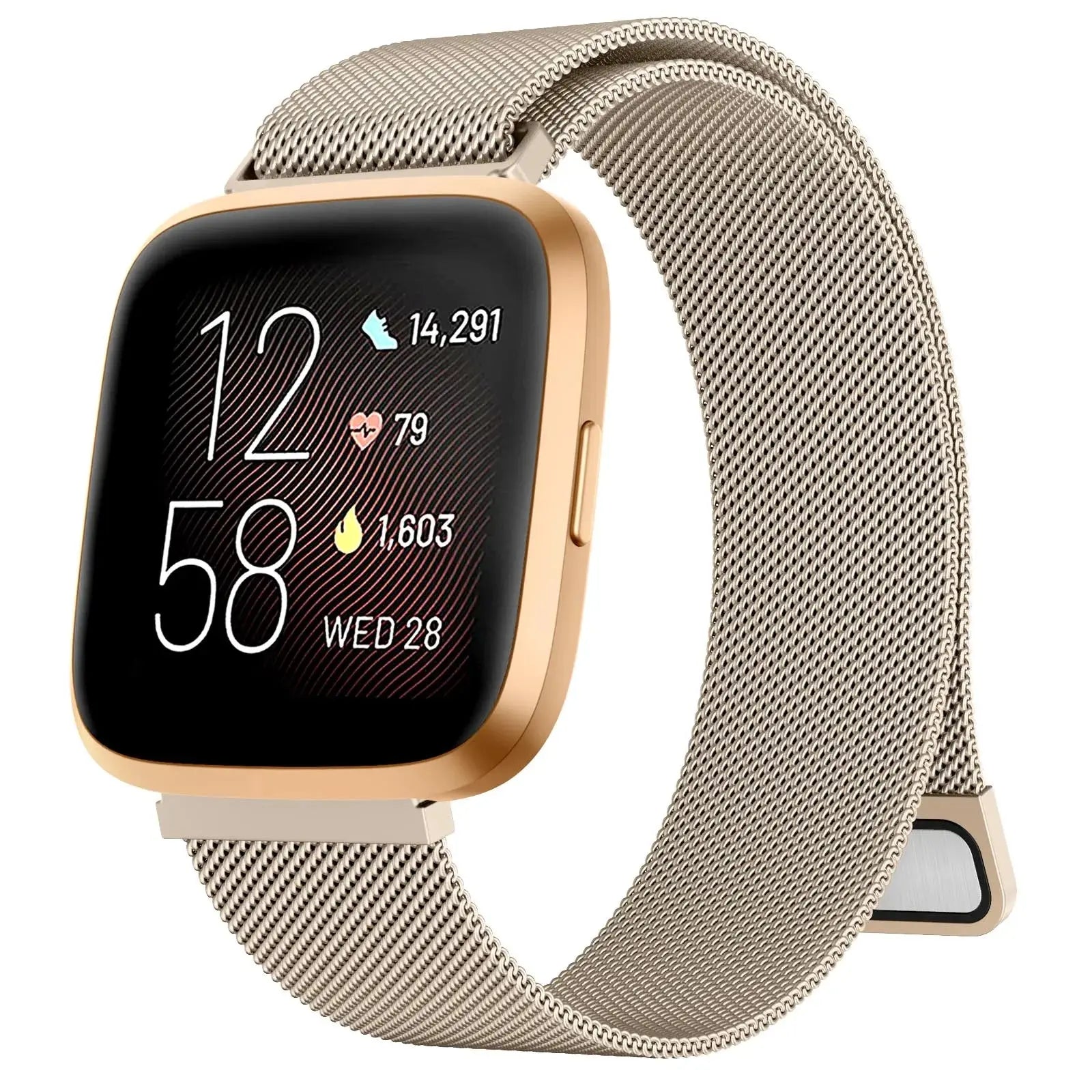 Metal Magnetic Strap for Fitbit Versa & Sense Series – Sleek & Adjustable Watchband - STRAPS