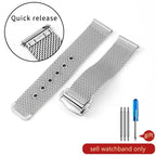 Milan Steel Mesh Anti-Allergy Watchband for Omega 007 Seahorse 300 Observatory & Universal Watches - STRAPS