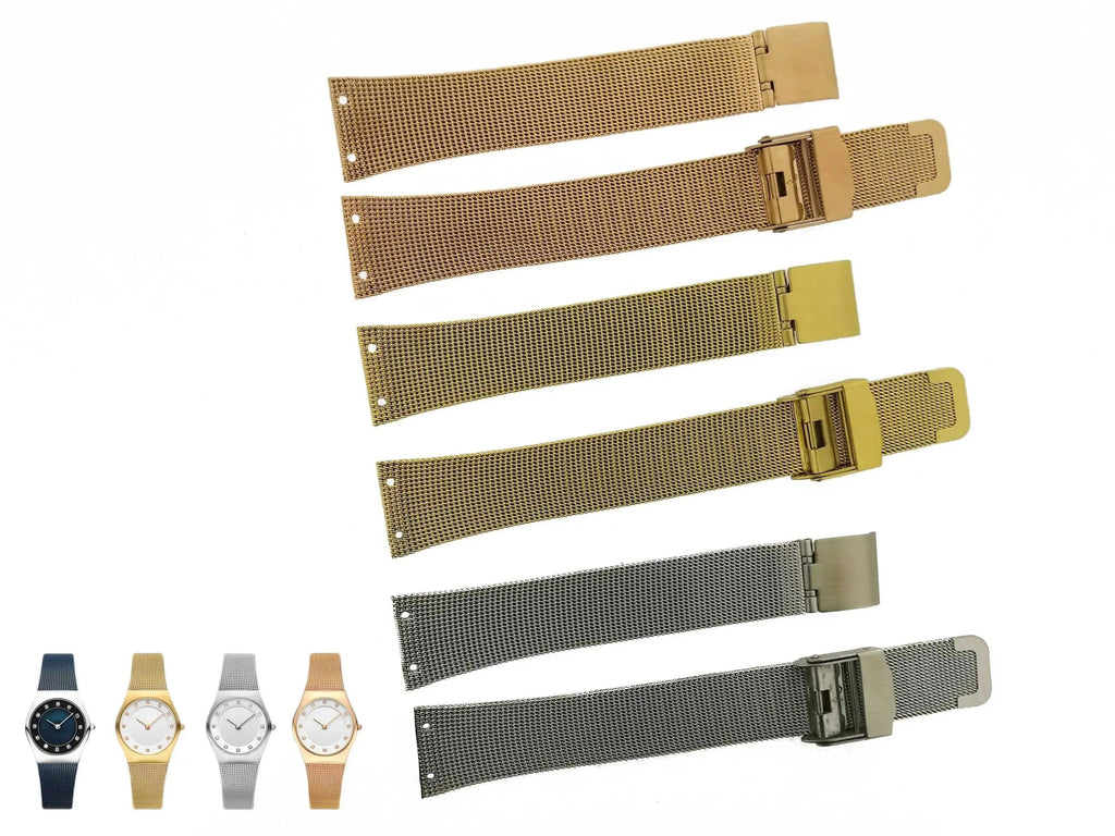 Milanese Stainless Steel Watch Band for Bering Unisex Watch (18mm-14mm, Hole Spacing 10mm) STRAPS