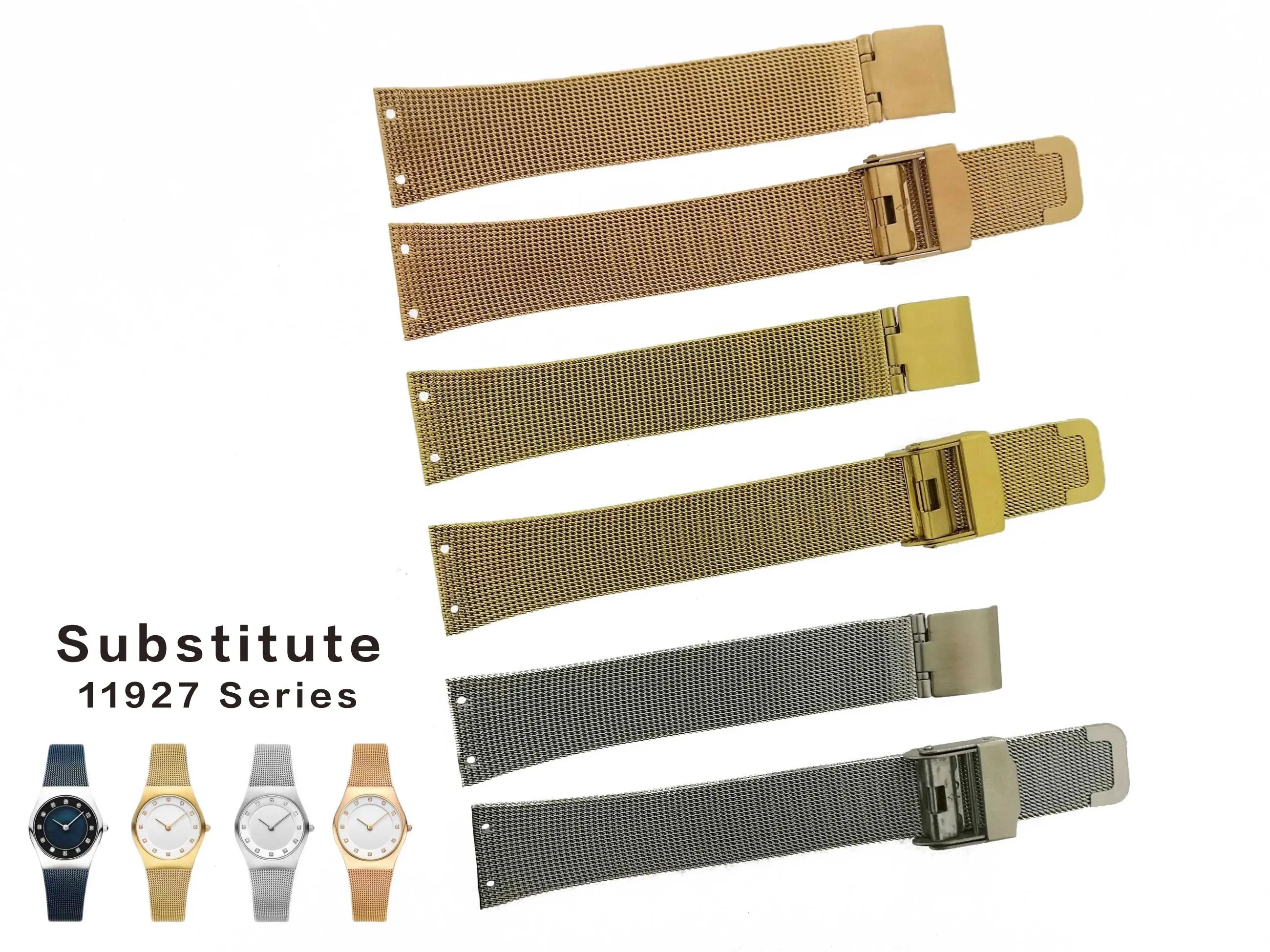 Milanese Stainless Steel Watch Band for Bering Unisex Watch (18mm-14mm, Hole Spacing 10mm) STRAPS