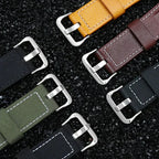 Modified Cowhide Leather & Canvas Watchband for G-SHOCK MTG-B1000GG - STRAPS