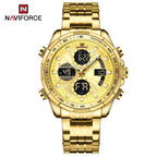 NAVIFORCE NF9197 Mens Luxury Quartz Watch, Chronograph, Leather or Steel, 46mm, Waterproof - STRAPS