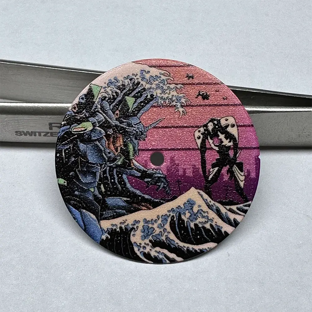 NH35 Modified Dial - 28.5mm Kanagawa Oil Painting - Full Luminous - STRAPS