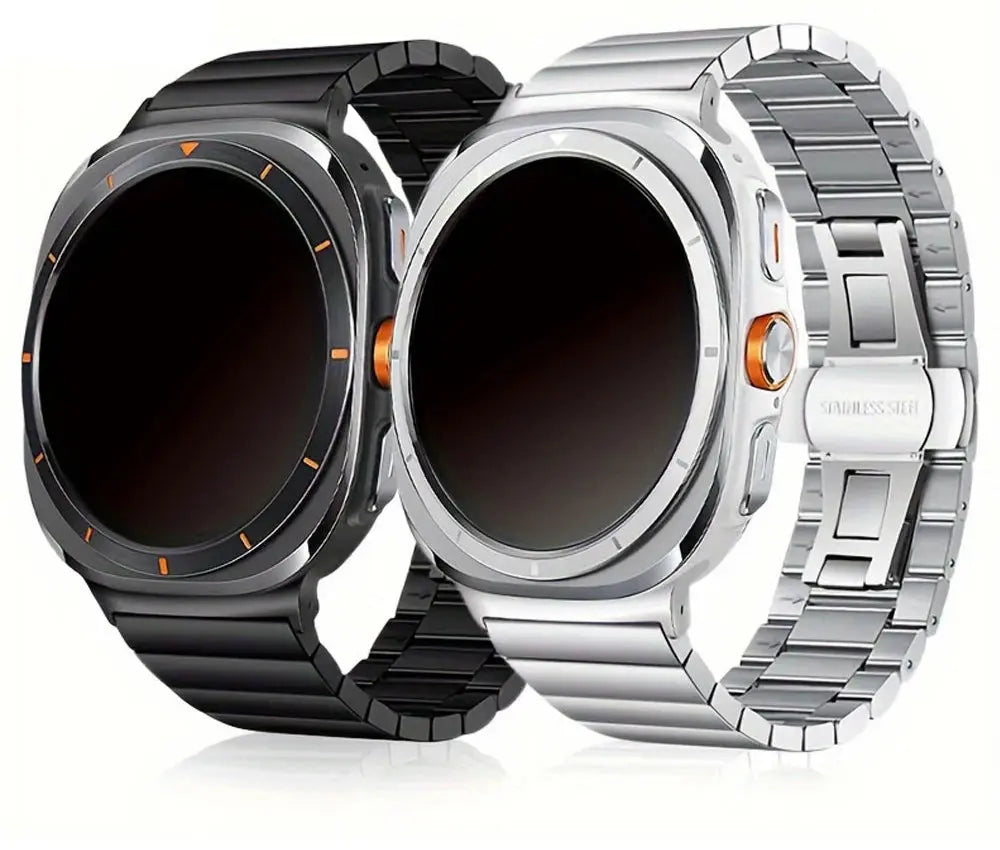 No Gaps Curved End Stainless Steel Strap for Samsung Galaxy Watch 7 Ultra 47mm - STRAPS