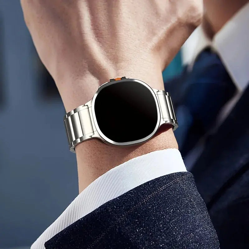 No Gaps Curved End Stainless Steel Strap for Samsung Galaxy Watch 7 Ultra 47mm - STRAPS