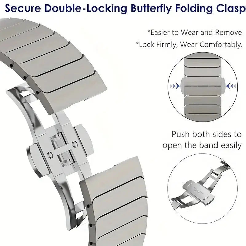 No Gaps Curved End Stainless Steel Strap for Samsung Galaxy Watch 7 Ultra 47mm - STRAPS